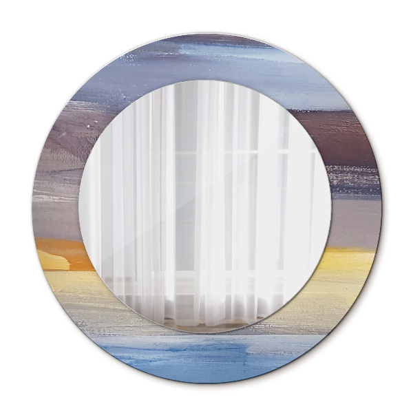 Okroglo ogledalo s potiskanim okvirjem Abstraktna slika