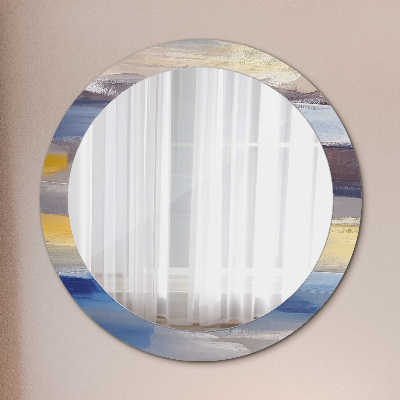 Okroglo ogledalo s potiskanim okvirjem Abstraktna slika