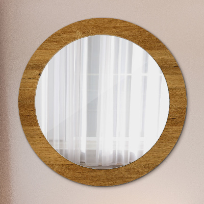 Okroglo okrasno ogledalo Rustikalni hrast