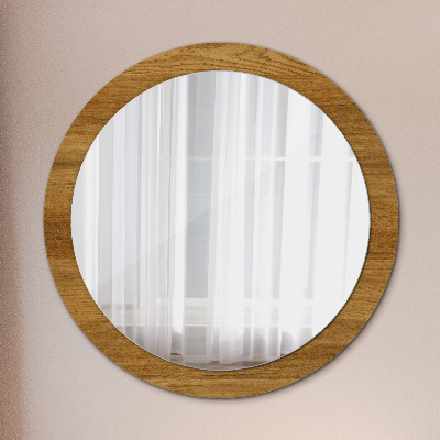 Okroglo okrasno ogledalo Rustikalni hrast