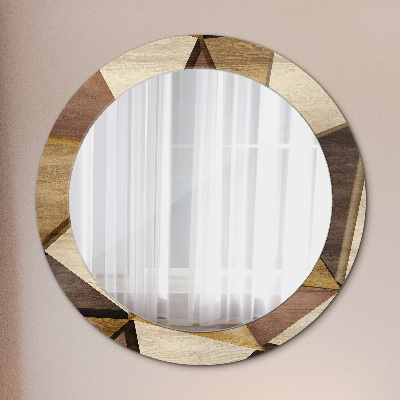Okroglo okrasno ogledalo Geometrijski 3d les