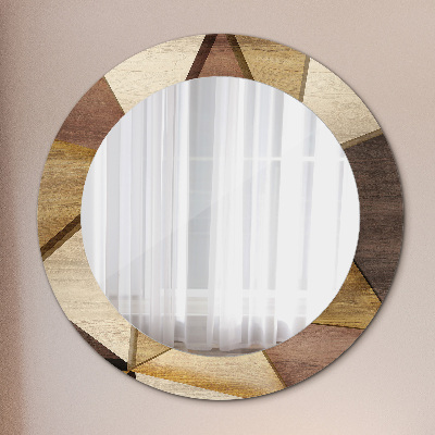 Okroglo okrasno ogledalo Geometrijski 3d les