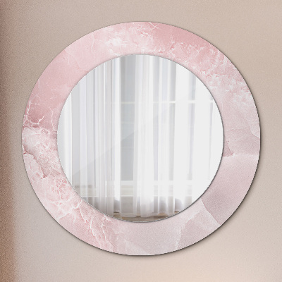 Tiskano okroglo ogledalo Roza kamen