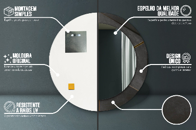 Okroglo stensko okrasno ogledalo Sivi trikotniki