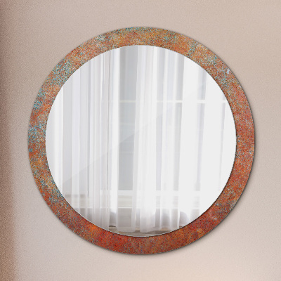 Okroglo okrasno ogledalo Zarjavela kovina