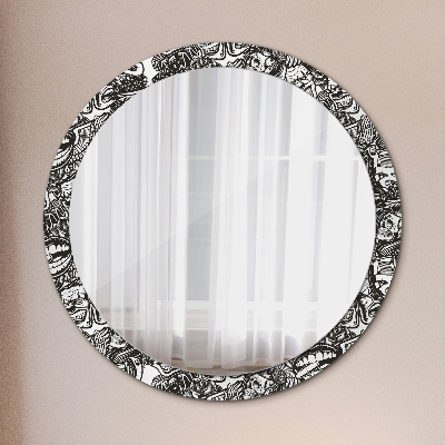 Okroglo stensko okrasno ogledalo Abstraktna tekočina