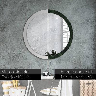 Okroglo stensko okrasno ogledalo Zeleni marmor