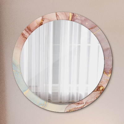 Okroglo ogledalo s potiskanim okvirjem Abstraktna tekočina