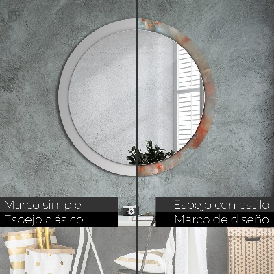 Okroglo okrasno ogledalo Onix marmors