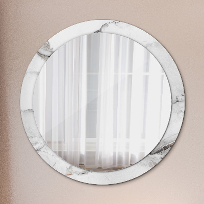 Okroglo okrasno ogledalo Beli marmor
