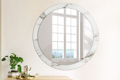 Okroglo okrasno ogledalo Beli marmor