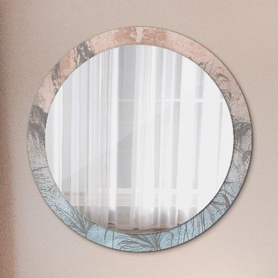 Okroglo ogledalo s potiskanim okvirjem Tropske rože
