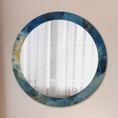 Okroglo ogledalo s potiskanim okvirjem Marmorni onyx