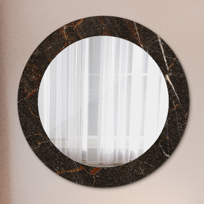 Okroglo okrasno ogledalo Rjavi marmor