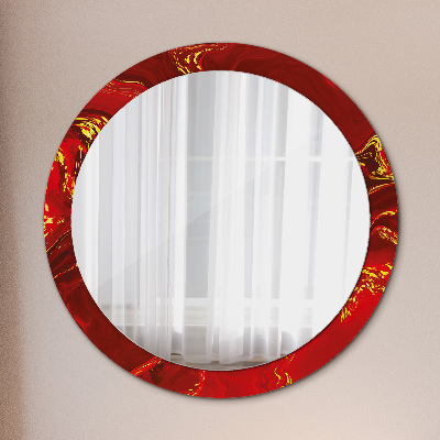Okroglo okrasno ogledalo Rdeči marmor