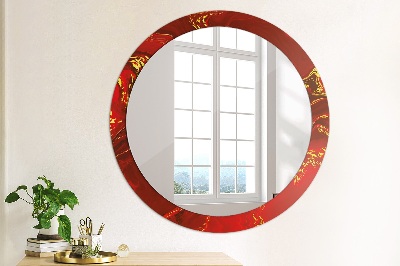 Okroglo okrasno ogledalo Rdeči marmor