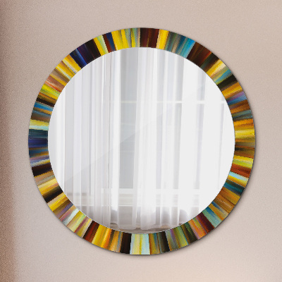 Okroglo ogledalo s potiskanim okvirjem Abstraktni radialni vzorec