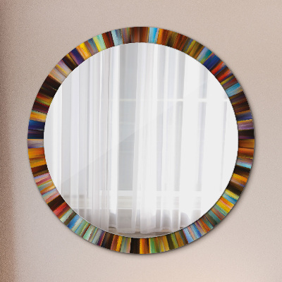 Okroglo ogledalo s potiskanim okvirjem Abstraktni radialni vzorec