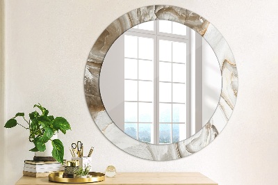 Tiskano okroglo ogledalo Svetel marmor