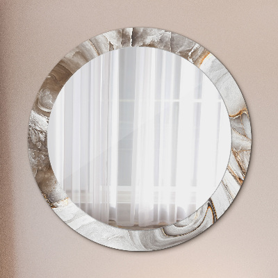 Tiskano okroglo ogledalo Svetel marmor