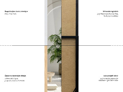 Samostoječe ogledalo z belim okvirjem 36x156 cm