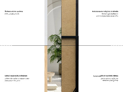 Samostoječe ogledalo z belim okvirjem 36x156 cm