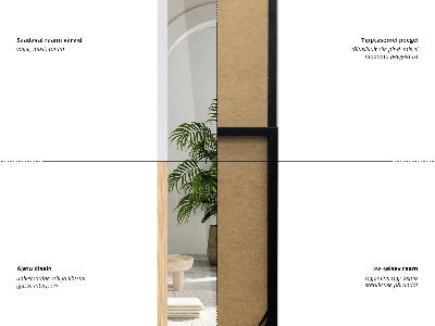 Samostoječe ogledalo z belim okvirjem 36x156 cm