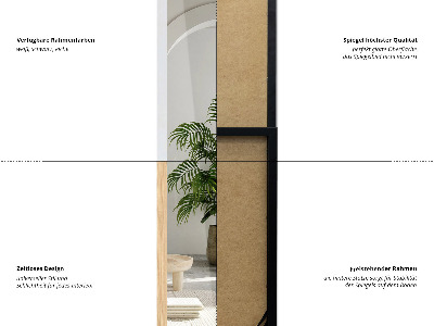 Samostoječe ogledalo z belim okvirjem 36x156 cm