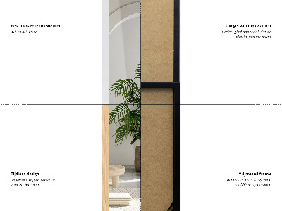 Samostoječe ogledalo s črnim okvirjem 36x156 cm