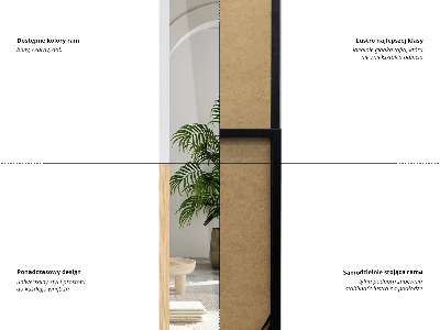 Samostoječe ogledalo s črnim okvirjem 36x156 cm