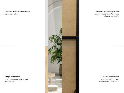 Samostoječe ogledalo s črnim okvirjem 36x156 cm