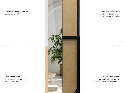 Samostoječe ogledalo s hrastovim okvirjem 36x156 cm