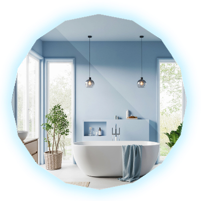 Geometrijsko ogledalo z LED osvetlitvijo