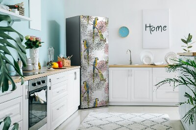 Dekoracija za hladilnik Papiga in rože