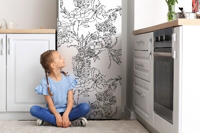 Dekoracija za hladilnik Črno -bele cvetove