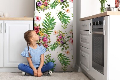 Nalepka za hladilnik Listi in rože