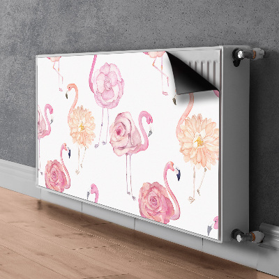 Pokrov za radiator PVC Flamingi in rože