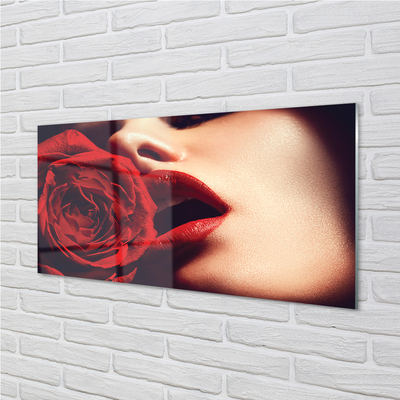 Slika na akrilnem steklu Rose ženska usta