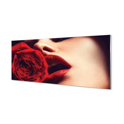 Slika na akrilnem steklu Rose ženska usta