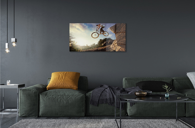 Slika na akrilnem steklu Mountain bike nebo oblaki