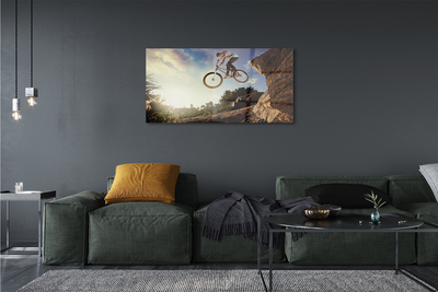 Slika na akrilnem steklu Mountain bike nebo oblaki