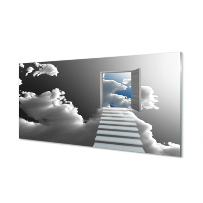 Slika na akrilnem steklu Stopnice oblaki vrata