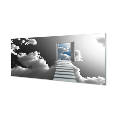 Slika na akrilnem steklu Stopnice oblaki vrata