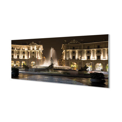 Slika na akrilnem steklu Rim fountain trg ponoči