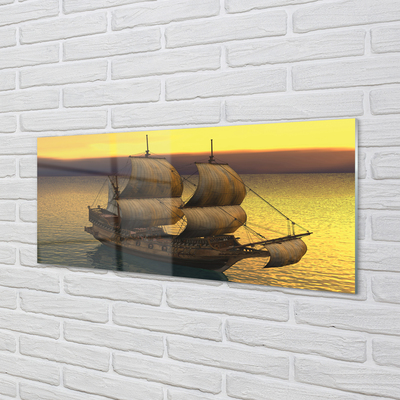 Slika na akrilnem steklu Rumena nebo morje ladja
