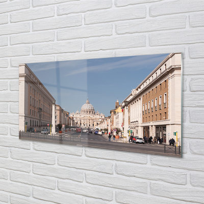 Slika na akrilnem steklu Rim stolnica stavbe ulice