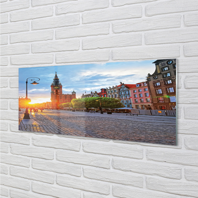 Slika na akrilnem steklu Gdansk staro mesto vzhod