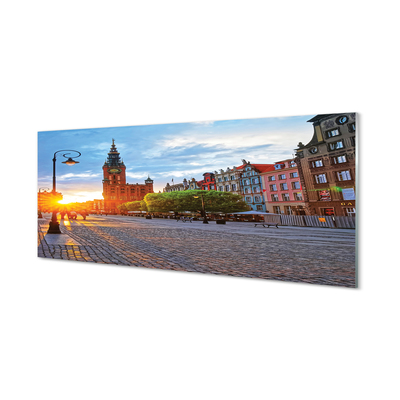 Slika na akrilnem steklu Gdansk staro mesto vzhod