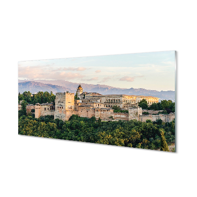 Slika na akrilnem steklu Španija grad gorski gozd