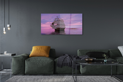 Slika na akrilnem steklu Purple nebo morje ladja